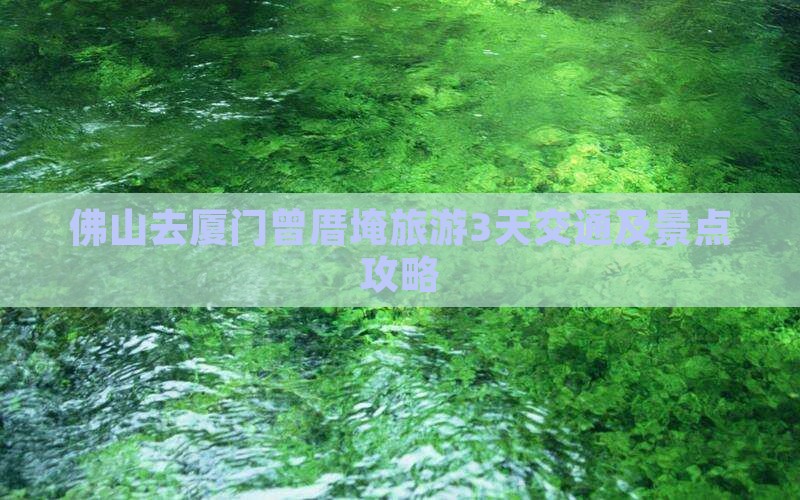 佛山去厦门曾厝埯旅游3天交通及景点攻略