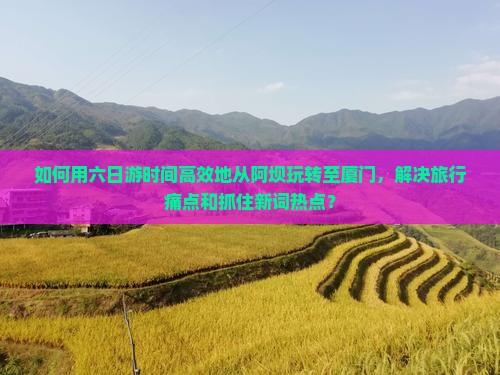 如何用六日游时间高效地从阿坝玩转至厦门，解决旅行痛点和抓住新词热点？