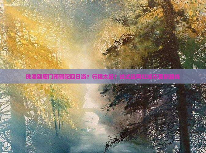 珠海到厦门南普陀四日游？行程太赶？试试这网红城市更新路线