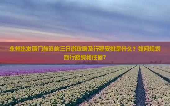 永州出发厦门鼓浪屿三日游攻略及行程安排是什么？如何规划旅行路线和住宿？