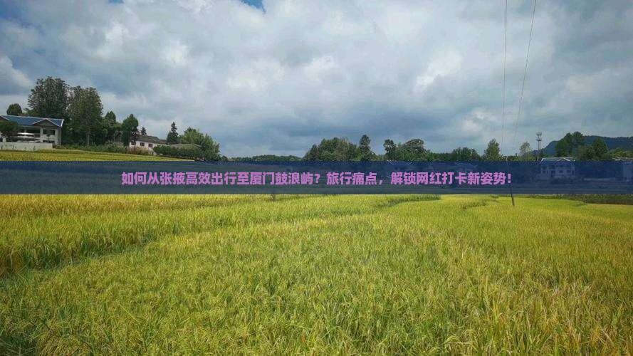 如何从张掖高效出行至厦门鼓浪屿？旅行痛点，解锁网红打卡新姿势！
