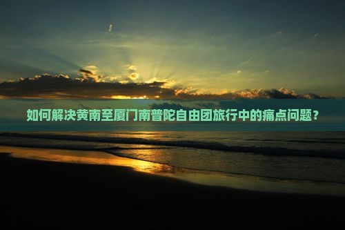 如何解决黄南至厦门南普陀自由团旅行中的痛点问题？