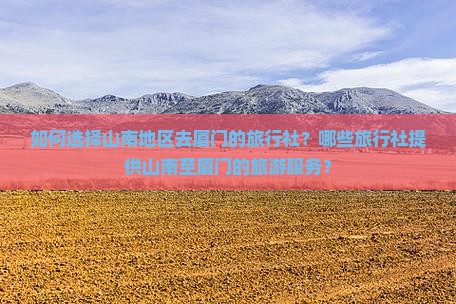如何选择山南地区去厦门的旅行社？哪些旅行社提供山南至厦门的旅游服务？
