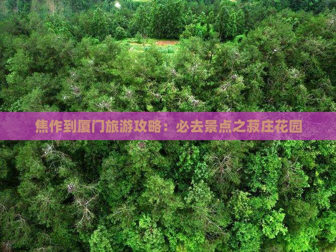 焦作到厦门菽庄花园必去地
