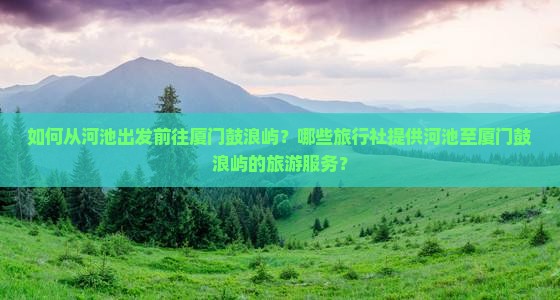 如何从河池出发前往厦门鼓浪屿？哪些旅行社提供河池至厦门鼓浪屿的旅游服务？