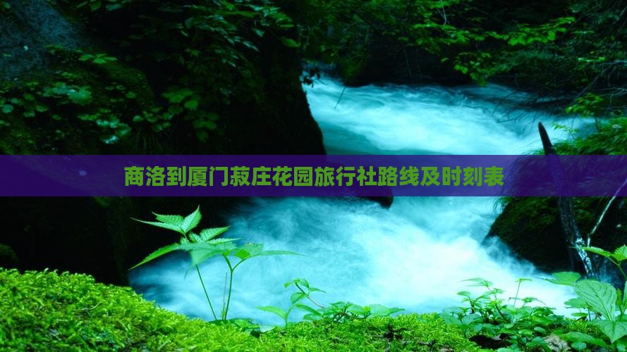 商洛到厦门菽庄花园旅行社路线及时刻表
