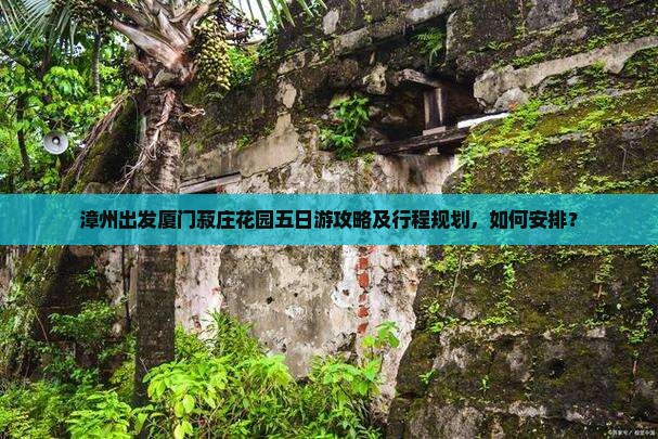 漳州出发厦门菽庄花园五日游攻略及行程规划，如何安排？