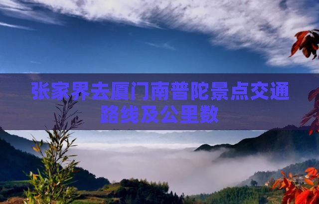 张家界去厦门南普陀景点交通路线及公里数