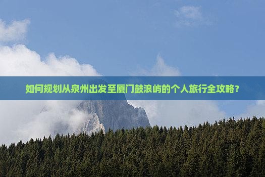 如何规划从泉州出发至厦门鼓浪屿的个人旅行全攻略？