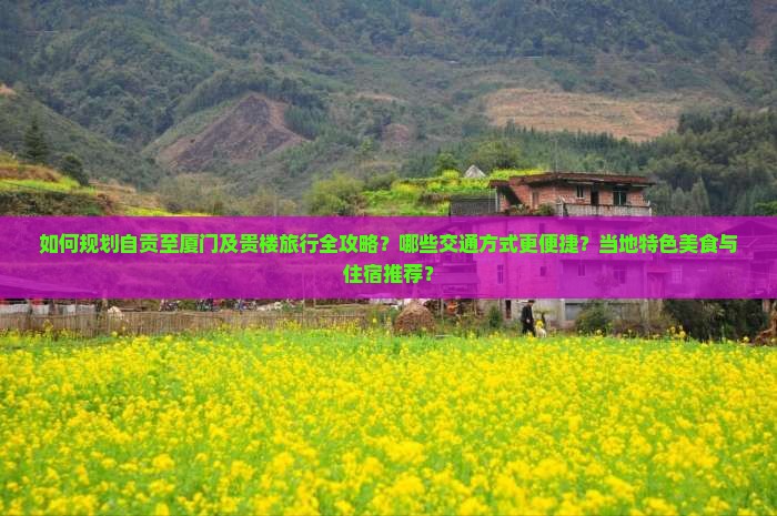 如何规划自贡至厦门及贵楼旅行全攻略？哪些交通方式更便捷？当地特色美食与住宿推荐？