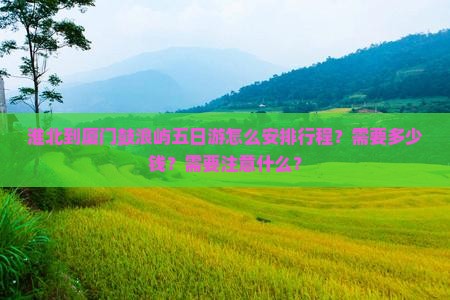 淮北到厦门鼓浪屿五日游怎么安排行程？需要多少钱？需要注意什么？