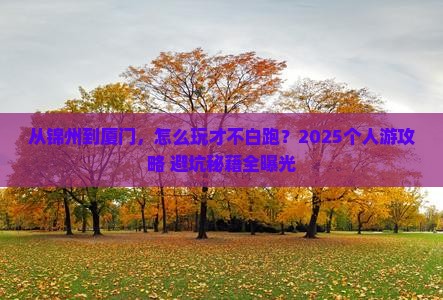 锦州去厦门个人游