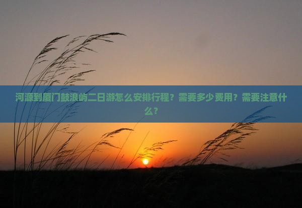 河源到厦门鼓浪屿二日游怎么安排行程？需要多少费用？需要注意什么？