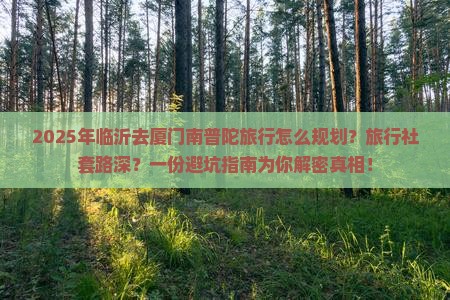 临沂去厦门南普陀旅行社
