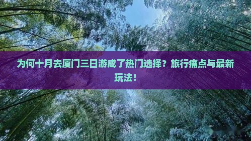 为何十月去厦门三日游成了热门选择？旅行痛点与最新玩法！