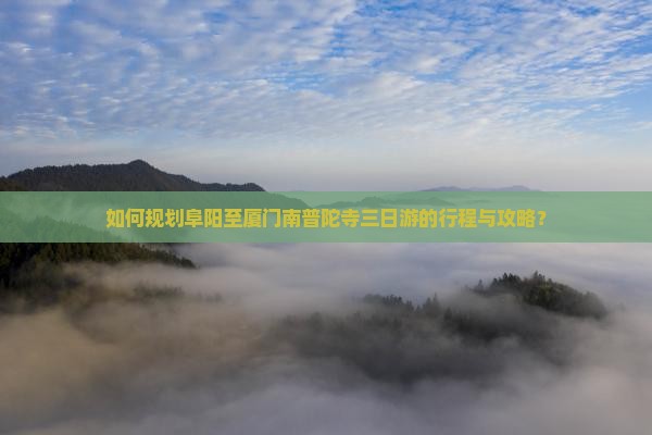 如何规划阜阳至厦门南普陀寺三日游的行程与攻略？