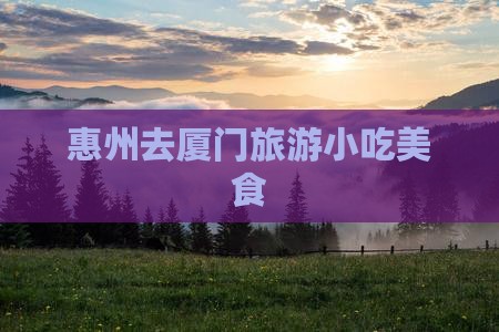 惠州去厦门旅游小吃