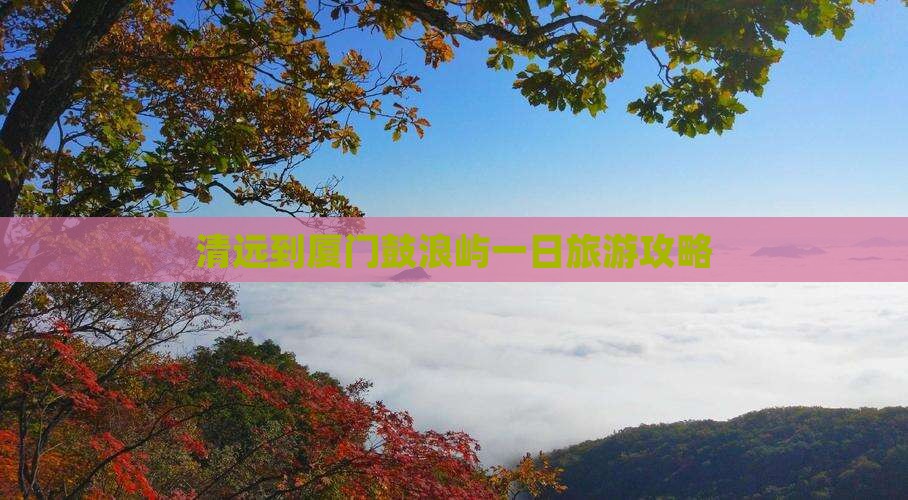 清远到厦门鼓浪屿一日