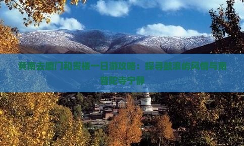 黄南去厦门和贵楼一日游攻略：探寻鼓浪屿风情与南普陀寺宁静