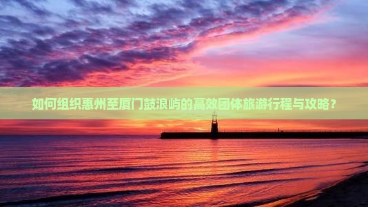 如何组织惠州至厦门鼓浪屿的高效团体旅游行程与攻略？