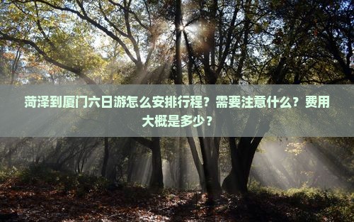 菏泽到厦门六日游