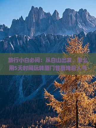 旅行小白必问：从白山出发，怎么用5天时间玩转厦门曾厝埯超人气景点？