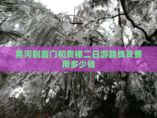 黑河到厦门和贵楼二日游