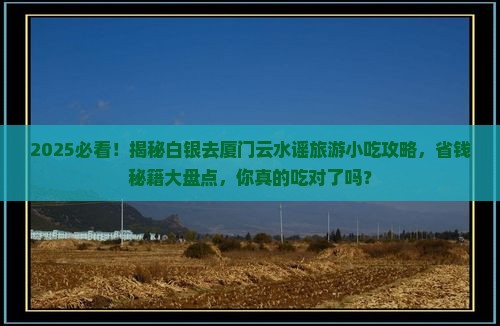 白银去厦门云水谣旅游小吃