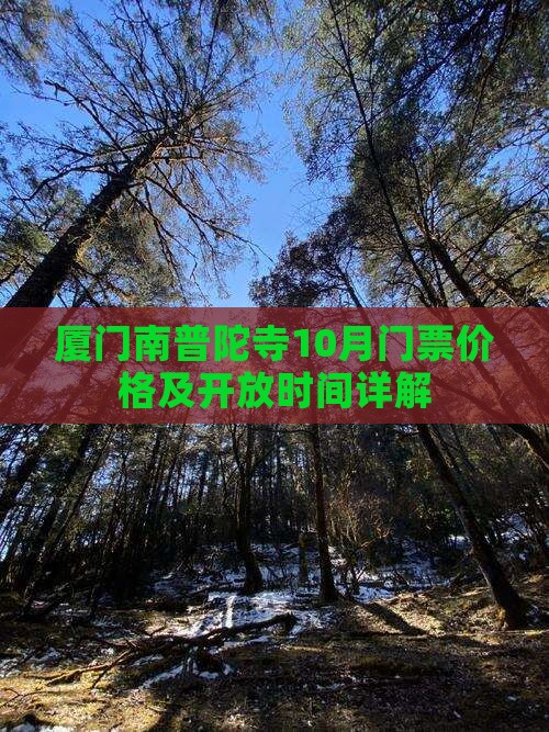 厦门南普陀寺10月门票价格及开放时间详解