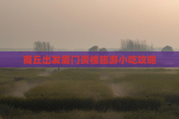 商丘出发厦门贵楼旅游小吃攻略