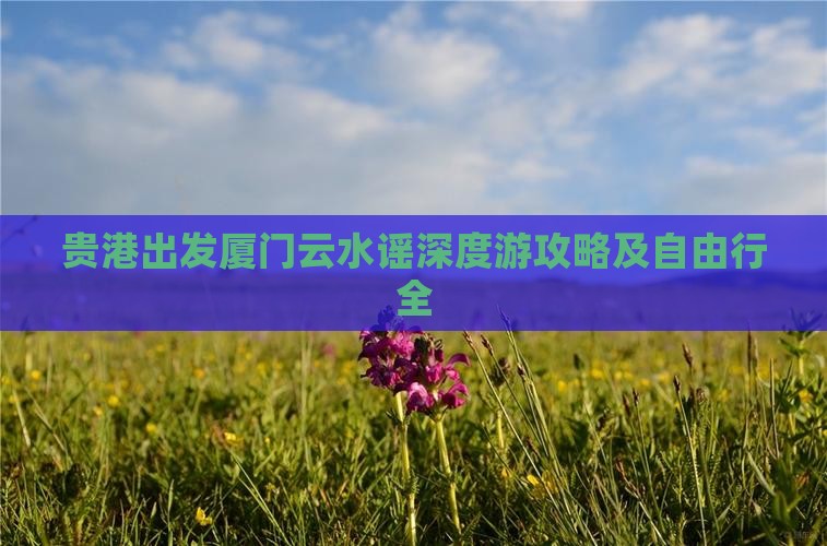 贵港出发厦门云水谣深度游攻略及自由行全