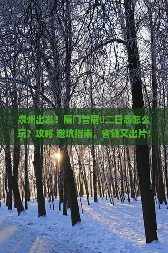 泉州到厦门曾厝埯二日游