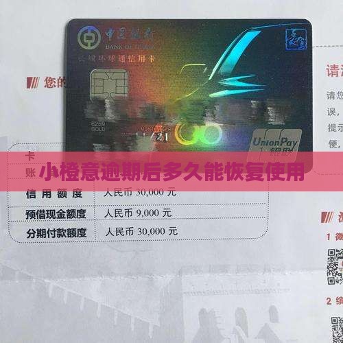 小橙意逾期后多久能恢复使用
