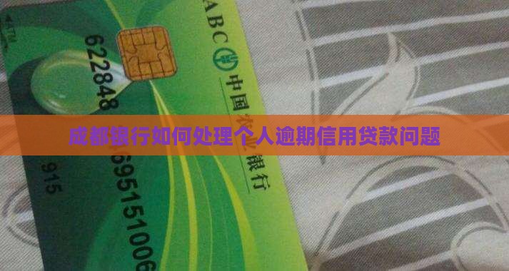 成都银行如何处理个人逾期信用贷款问题