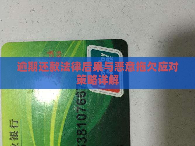 逾期还款法律后果与恶意拖欠应对策略详解