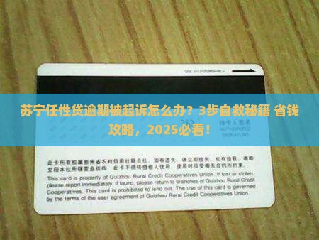 苏宁任性贷逾期起诉后如何应对