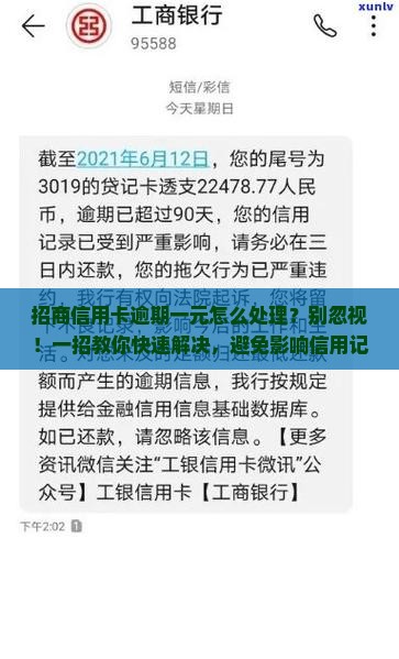 招商信用卡逾期一元怎么处理