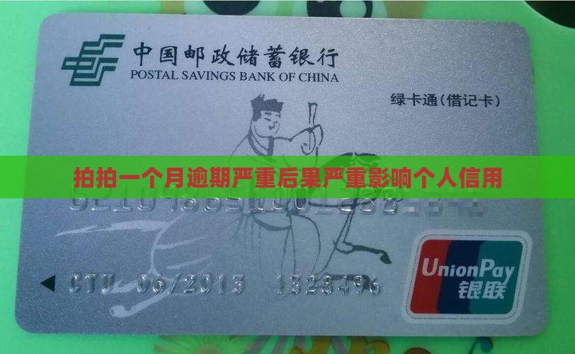 拍拍一个月逾期严重后果严重影响个人信用