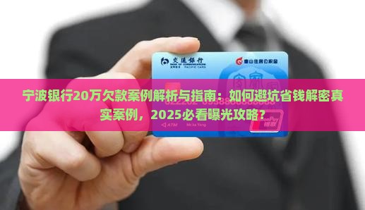 宁波银行20万欠款案例 宁波银行20万欠款案例