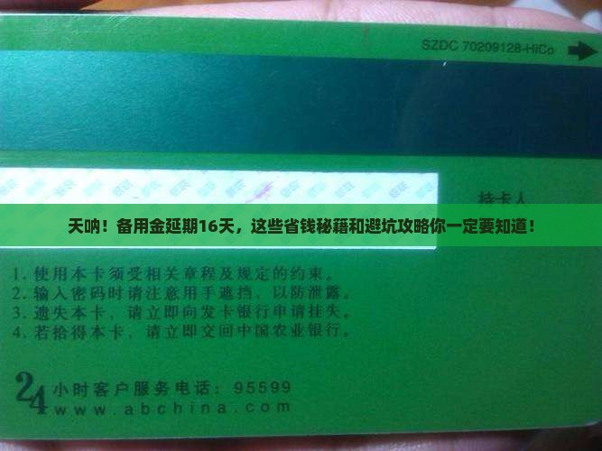 备用金延期16天需要什么条件