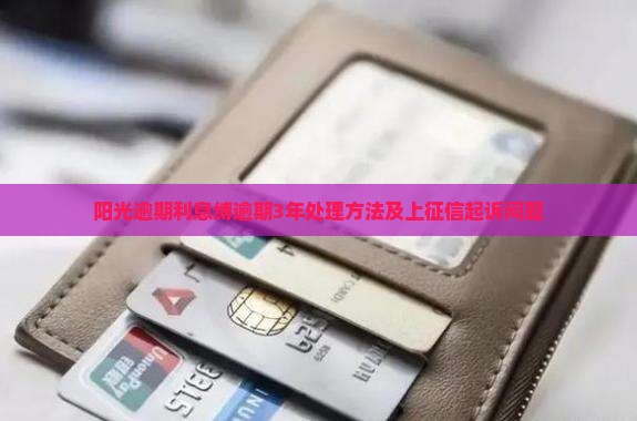 阳光逾期利息缚逾期3年处理方法及上征信起诉问题