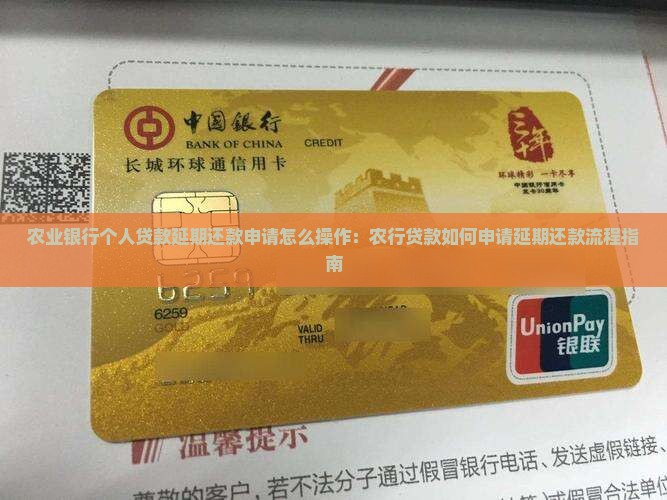农业银行个人贷款延期还款申请怎么操作：农行贷款如何申请延期还款流程指南