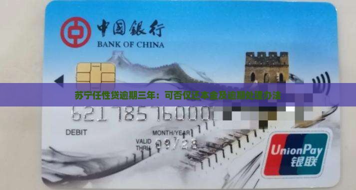 苏宁任性贷逾期三年：可否仅还本金及逾期处理办法