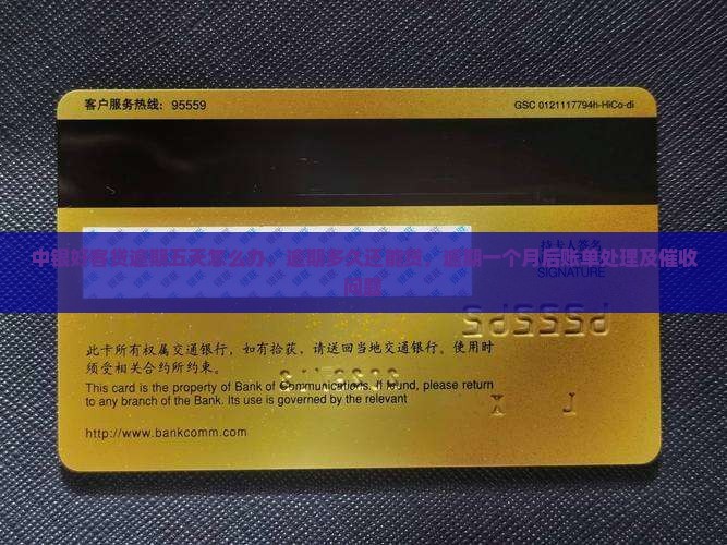 中银好客贷逾期五天怎么办，逾期多久还能贷，逾期一个月后账单处理及催收问题