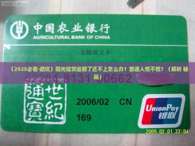 阳光信贷逾期无力偿还的后果有哪些 阳光信贷逾期无力偿还的后果有哪些