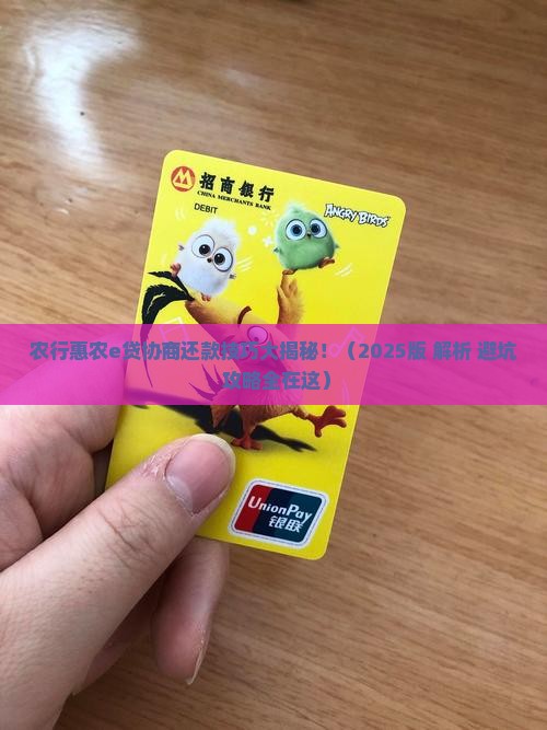 农行惠农e贷协商还款技巧