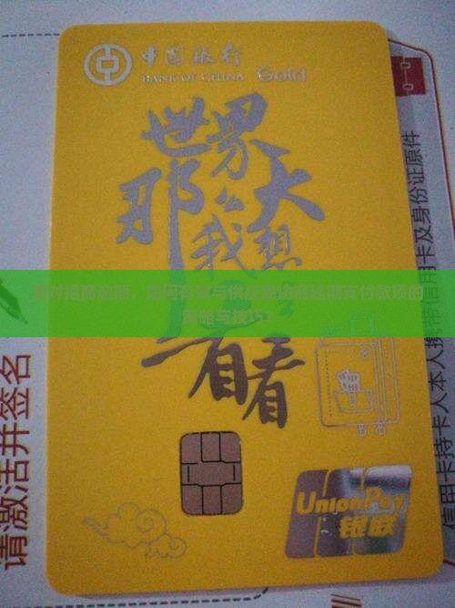 面对招商逾期，如何有效与供应商协商延期支付款项的策略与技巧？