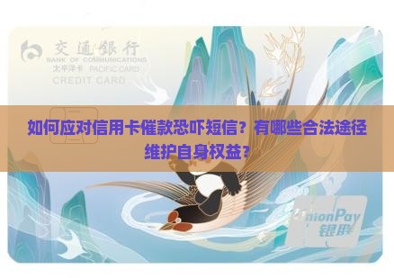 如何应对信用卡催款恐吓短信？有哪些合法途径维护自身权益？