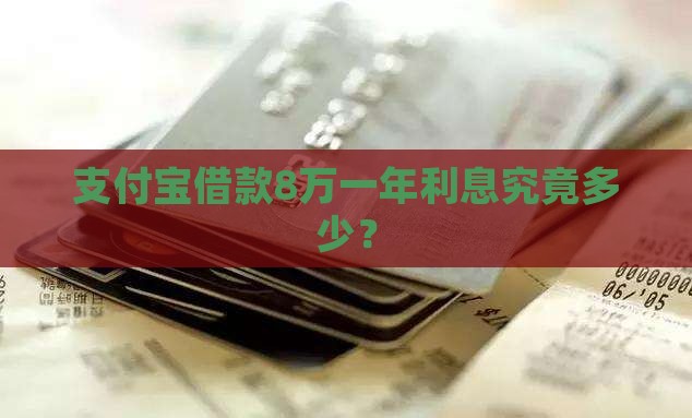 支付宝借款8万一年利息究竟多少？