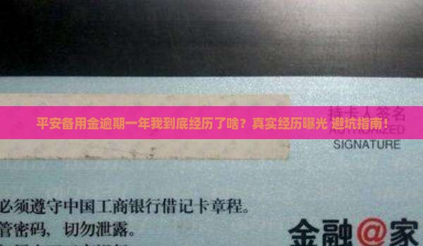 平安备用金逾期一年亲身经历分享